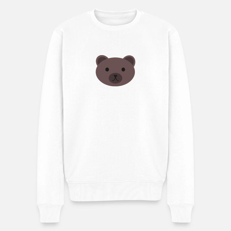 Bär - Männer Premium Bio Pullover - Weiß