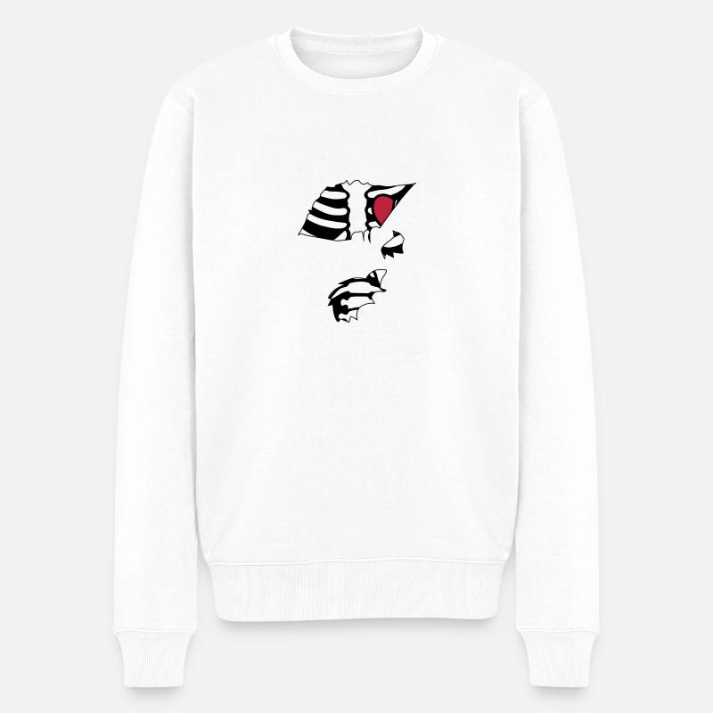 Skelett Skeleton Brust Rippen Horror Kostüm - Männer Premium Bio Pullover - Weiß