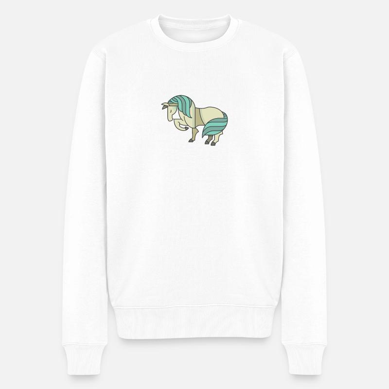 poney - Pull Premium bio Homme - blanc