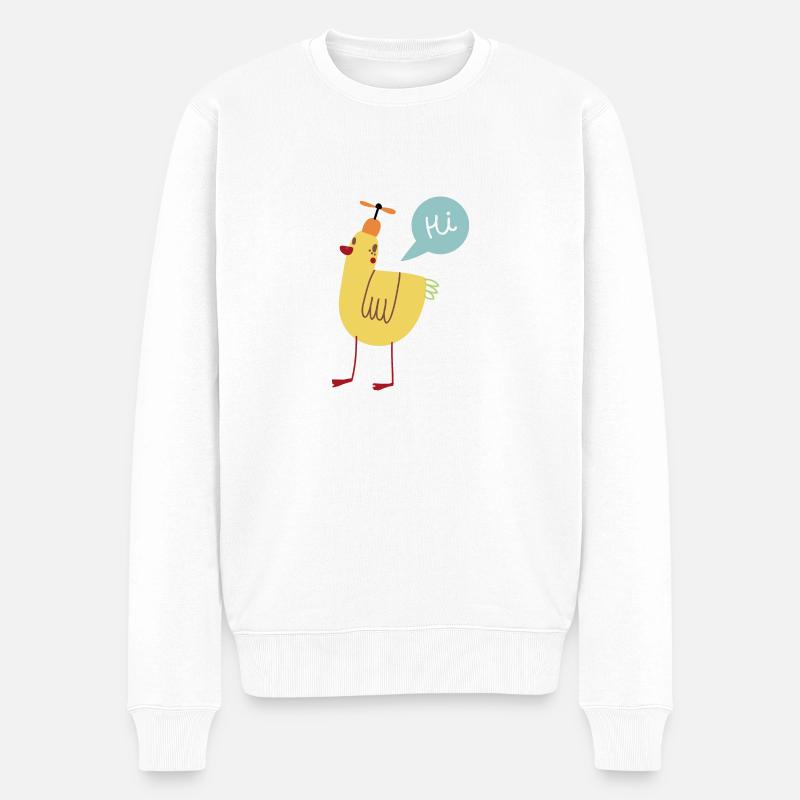 Vogel - Männer Premium Bio Pullover - Weiß