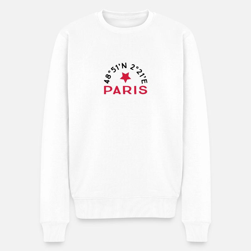 Paris - Männer Premium Bio Pullover - Weiß