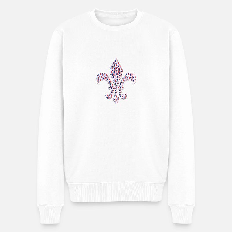 fleur de lys - Pull Premium bio Homme - blanc