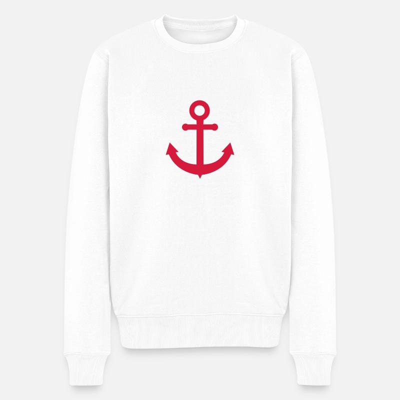 Anker - Männer Premium Bio Pullover - Weiß