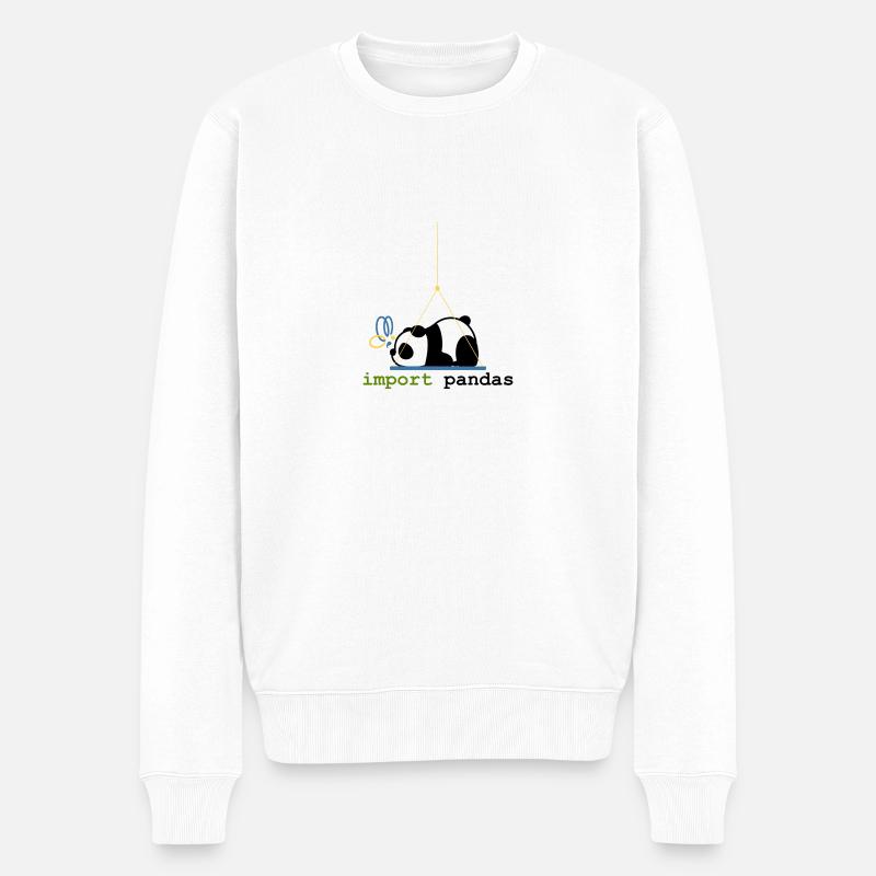 Python-Witze Pandas importieren Programmierung - Männer Premium Bio Pullover - Weiß
