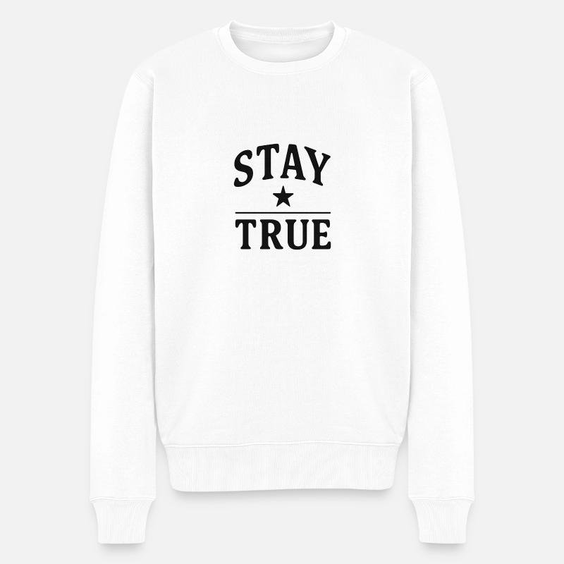 STAY TRUE - Männer Premium Bio Pullover - Weiß