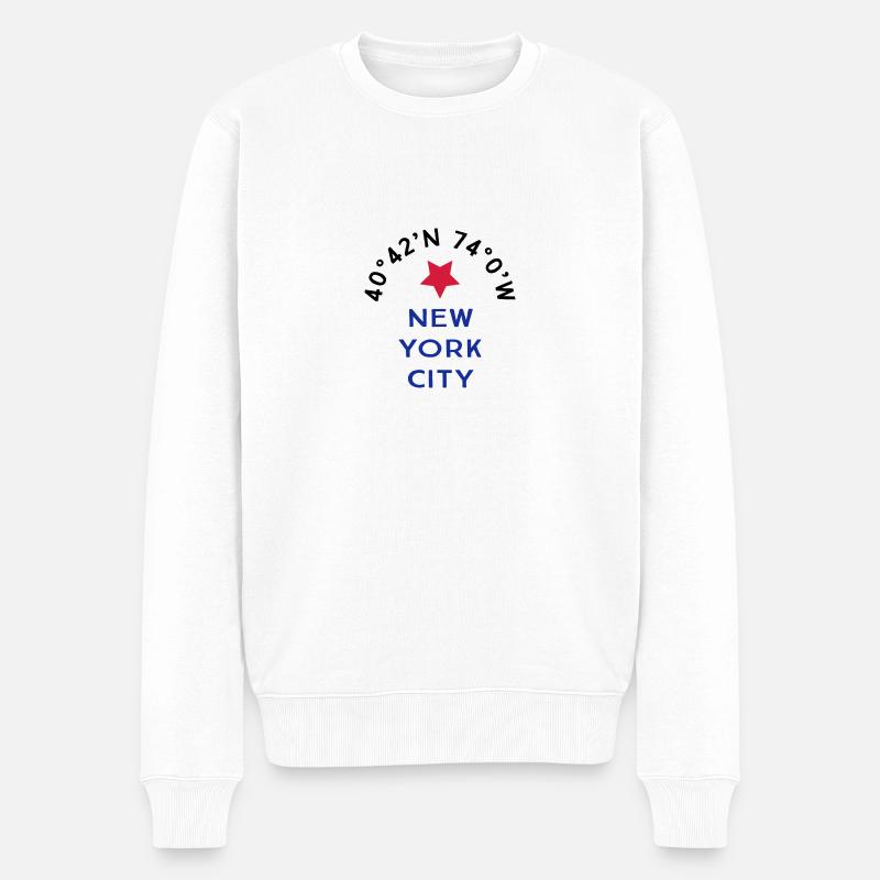 New York City - Männer Premium Bio Pullover - Weiß