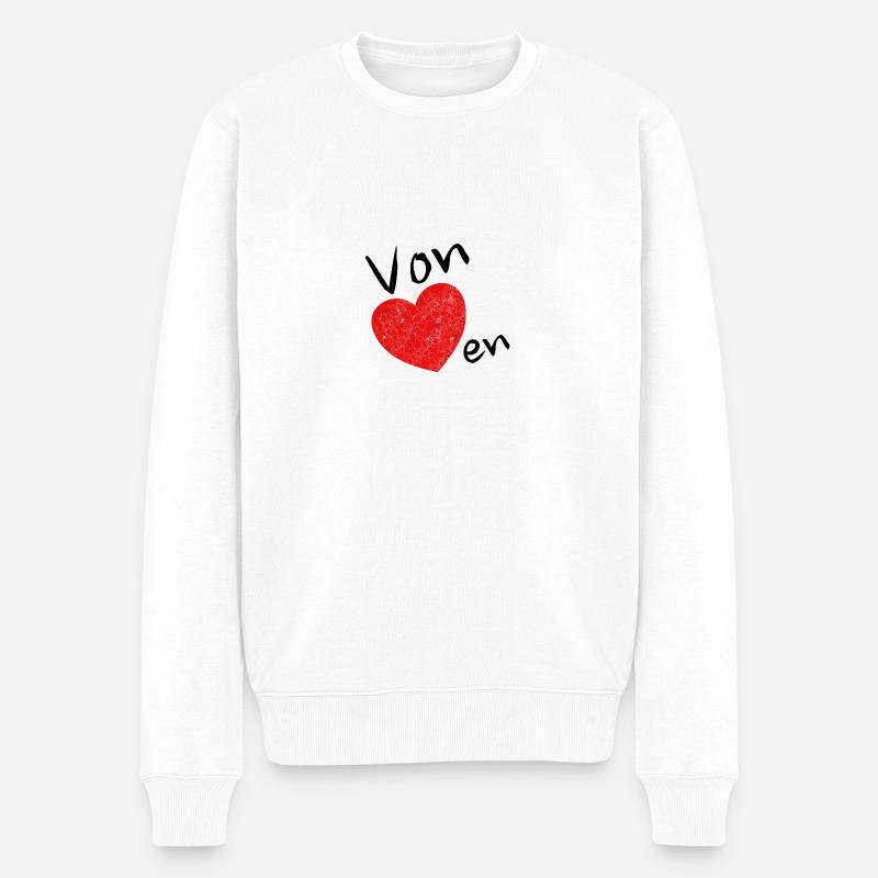 von Herzen - Männer Premium Bio Pullover - Weiß