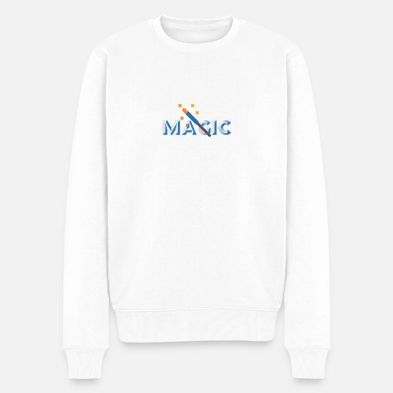 Magic - Männer Premium Bio Pullover - Weiß