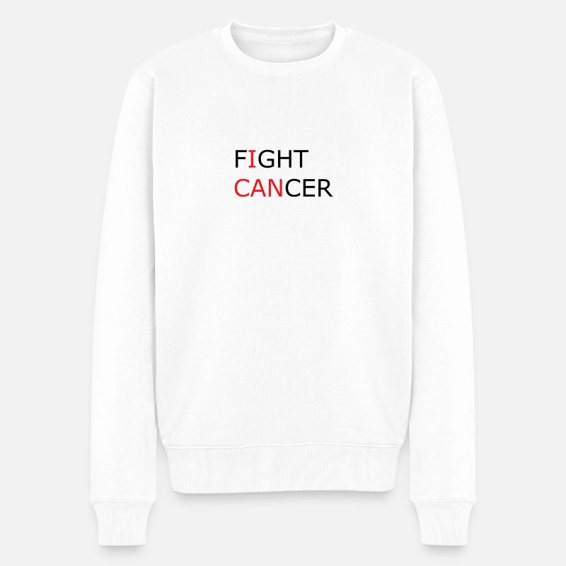 Fight Cancer I CAN - Männer Premium Bio Pullover - Weiß