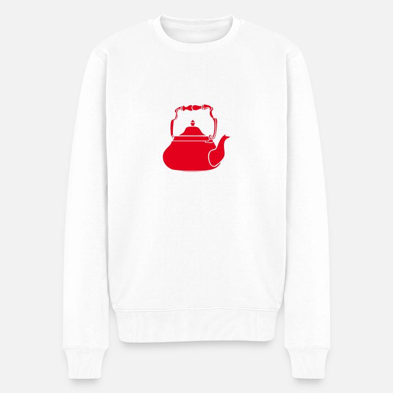 Teekanne - Männer Premium Bio Pullover - Weiß