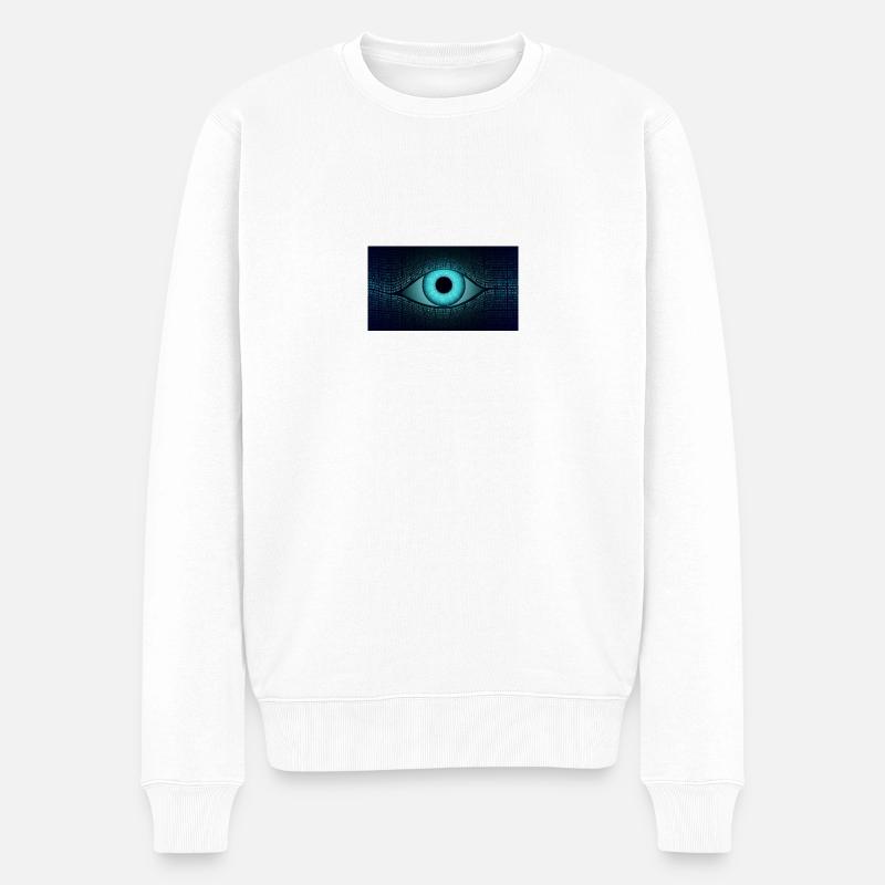 Auge - Männer Premium Bio Pullover - Weiß
