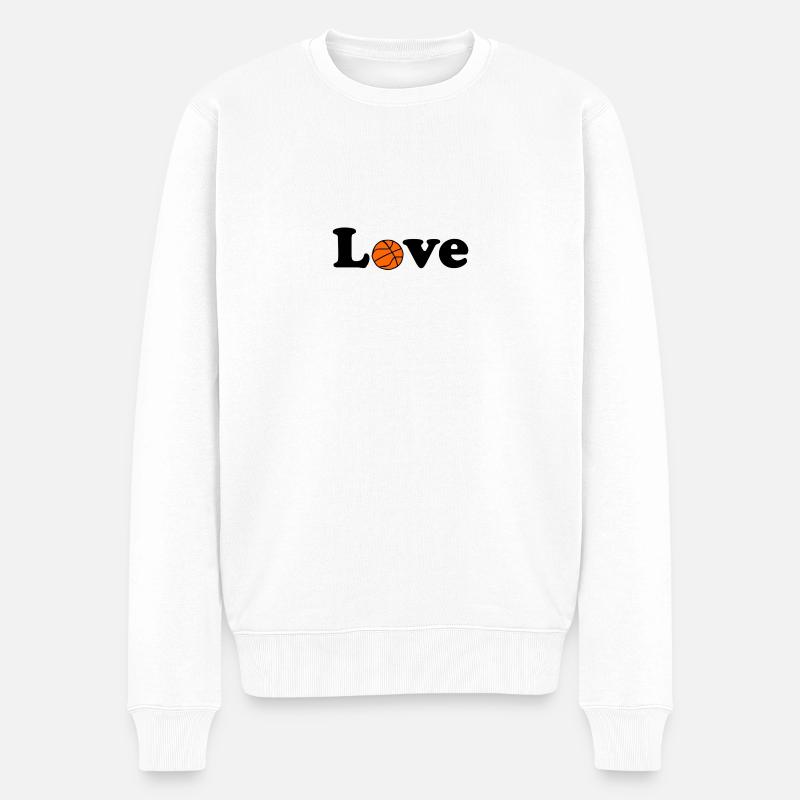 Love Basketball - Männer Premium Bio Pullover - Weiß