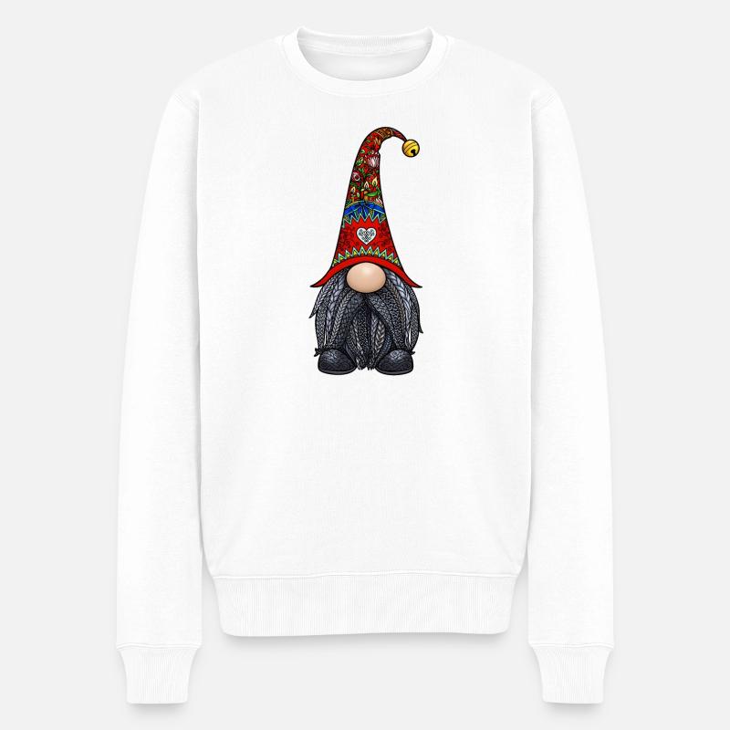 Tomte Zentangle - Pull Premium bio Homme - blanc