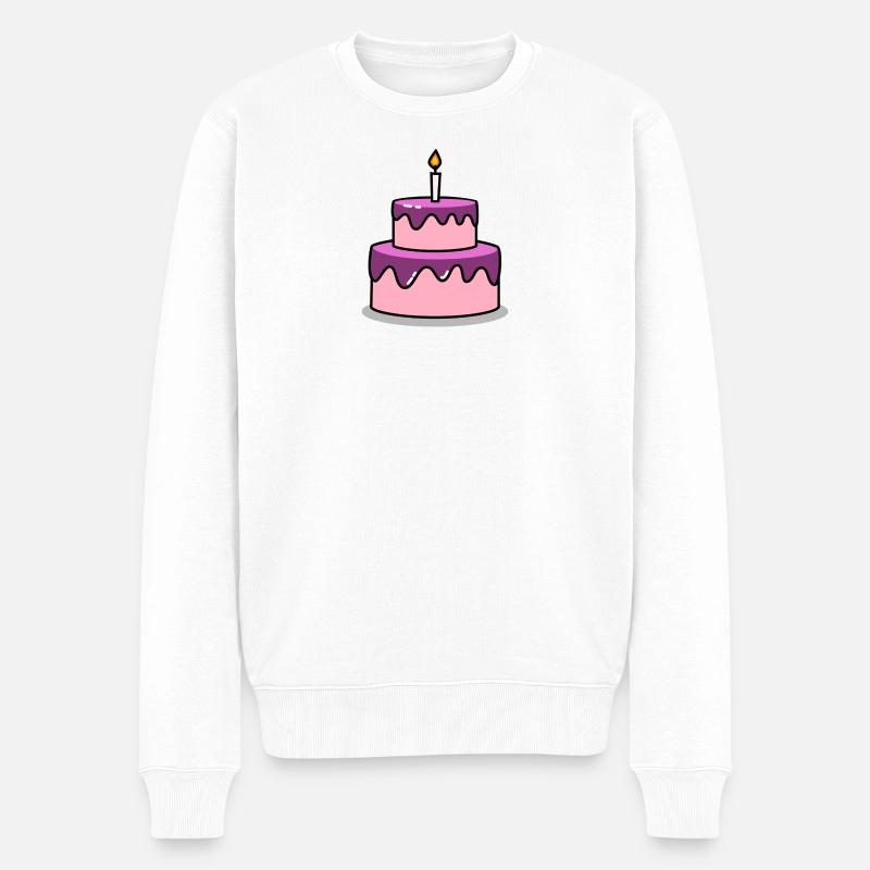 Anniversaire gâteau d'anniversaire - Pull Premium bio Homme - blanc