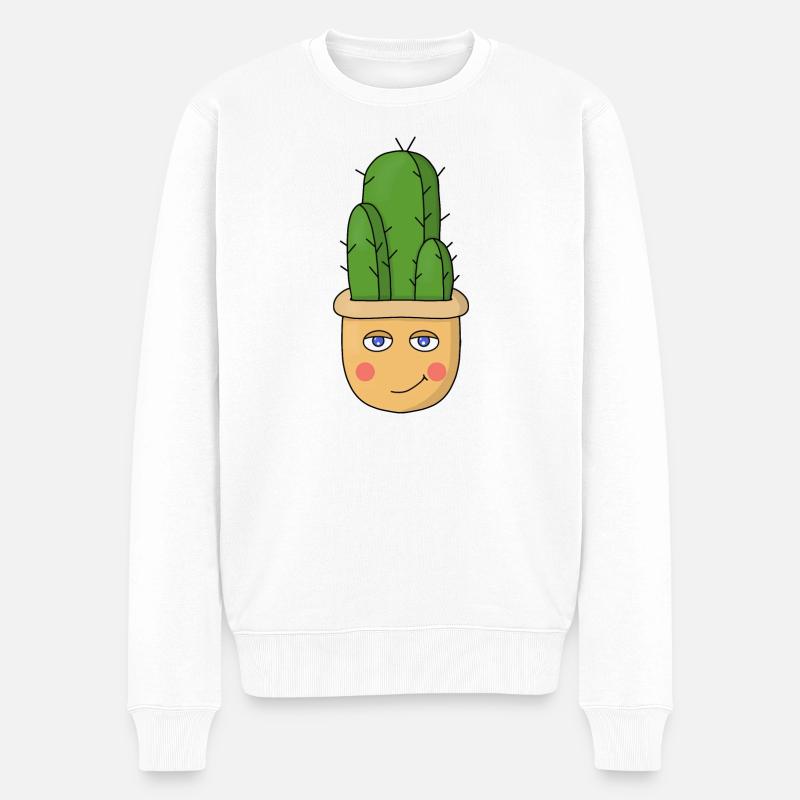 Un cactus mignon - Pull Premium bio Homme - blanc