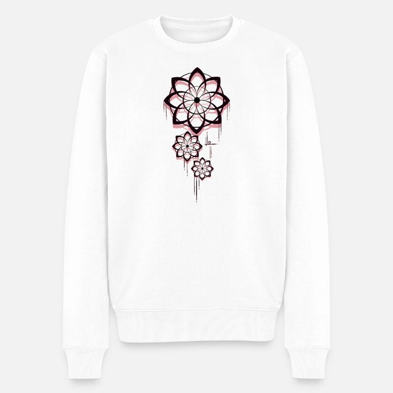Conception géométrique de l’attrape-rêves Mandala - Pull Premium bio Homme - blanc