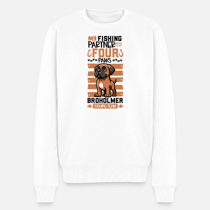 Pêche et Broholmer - Pull Premium bio Homme - blanc