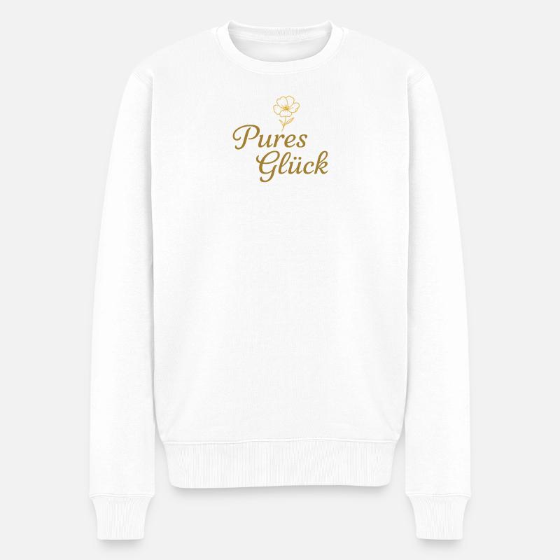 Pures Glück - Männer Premium Bio Pullover - Weiß