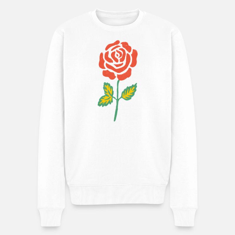 Aquarelle rose en orange - Pull Premium bio Homme - blanc