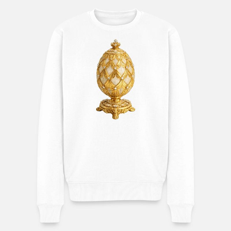 Goldene Fabergé-Eierkunst - Männer Premium Bio Pullover - Weiß
