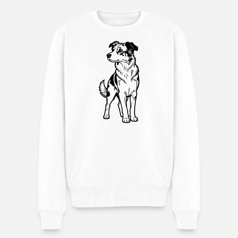 Australischer Schäferhund - Männer Premium Bio Pullover - Weiß