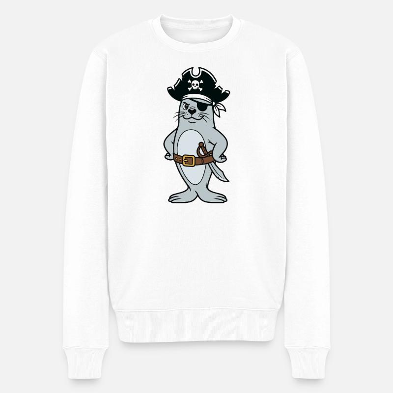 Pirate phoque - Pull Premium bio Homme - blanc