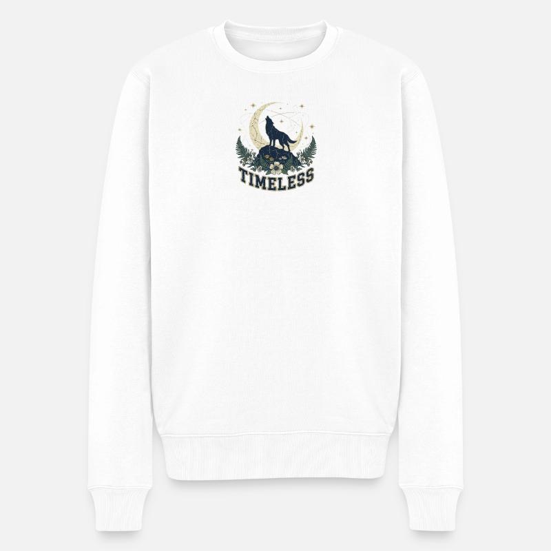 Der Wolf – Der Ruf zum Kosmos - Männer Premium Bio Pullover - Weiß