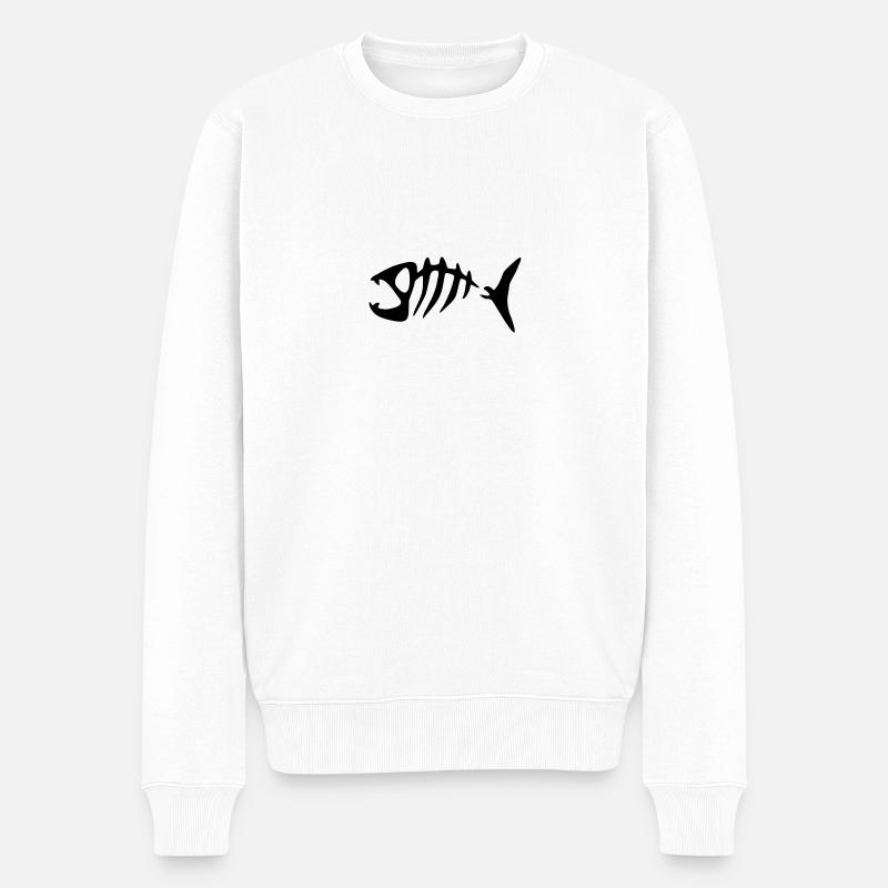 Piranha FischFish Bone Grete - Männer Premium Bio Pullover - Weiß