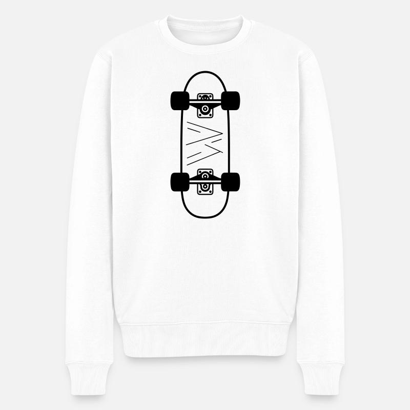 Skateboard - Männer Premium Bio Pullover - Weiß