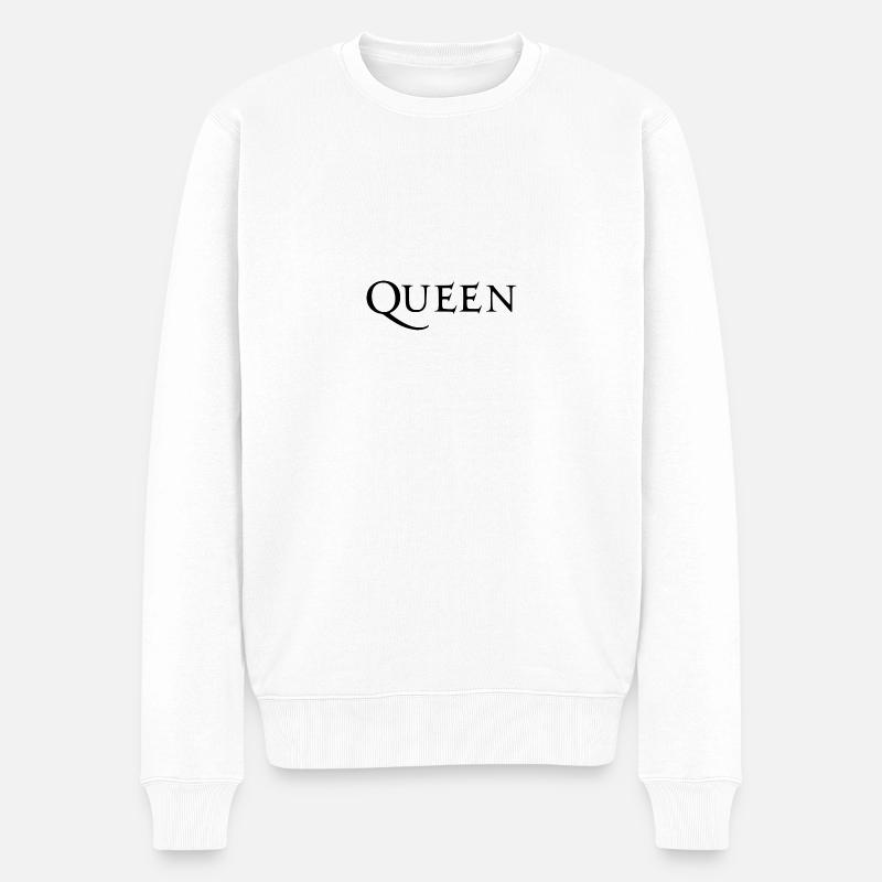 Queen logo vor woman and man - Männer Premium Bio Pullover - Weiß