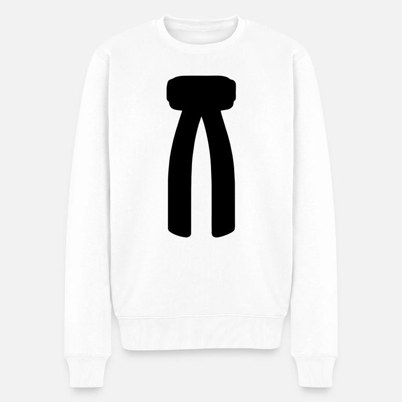 Gürtel - Männer Premium Bio Pullover - Weiß