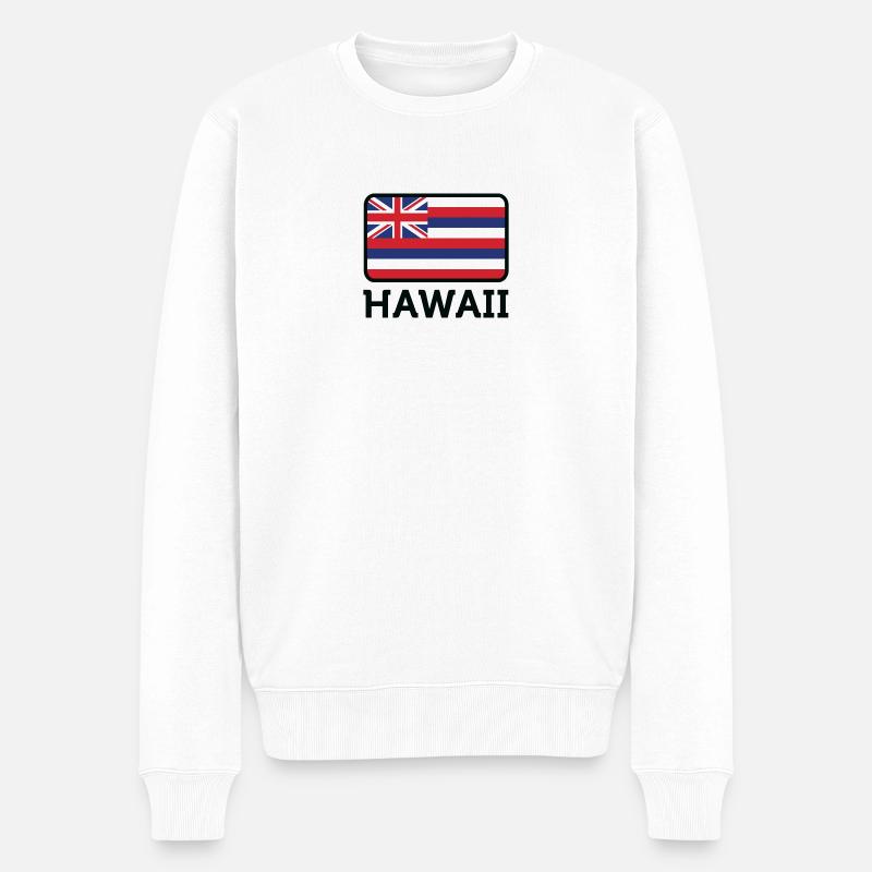 Drapeau national d'Hawaï - Pull Premium bio Homme - blanc