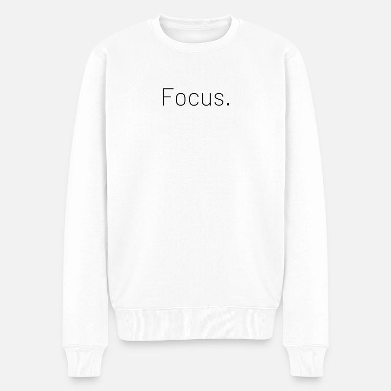 Focus - Männer Premium Bio Pullover - Weiß