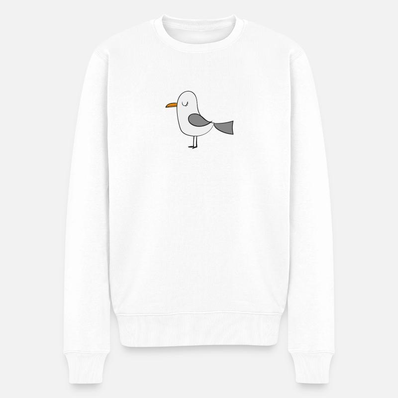 Möwe - Männer Premium Bio Pullover - Weiß