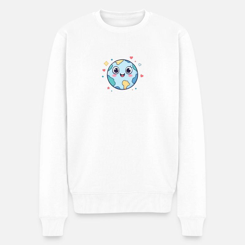 Erde - Männer Premium Bio Pullover - Weiß