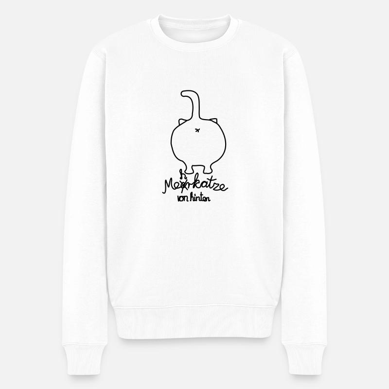mehrkatze von hinten - Männer Premium Bio Pullover - Weiß