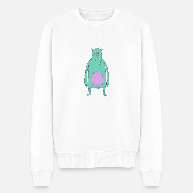 Ours vert - Pull Premium bio Homme - blanc