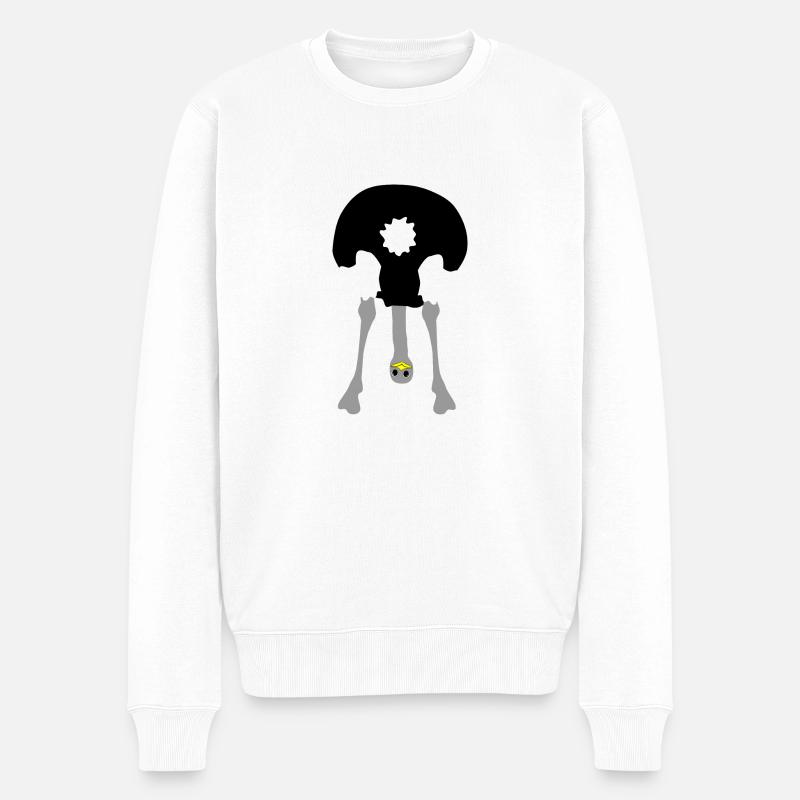 strauss_kopf_unten - Männer Premium Bio Pullover - Weiß