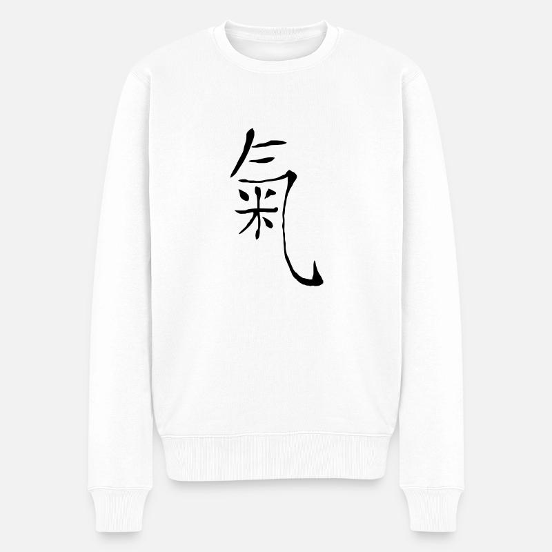 chi qi energie - Männer Premium Bio Pullover - Weiß