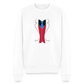 Tuxedo Smoking - Männer Premium Bio Pullover - Weiß - Vorne - Thijin (182cm)