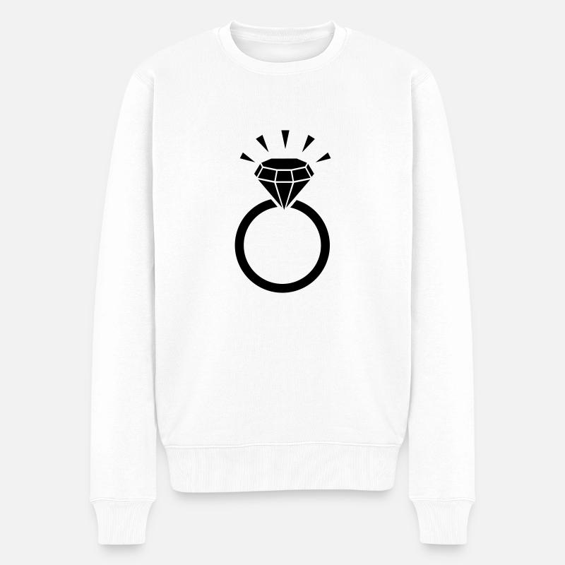 Ring - Männer Premium Bio Pullover - Weiß