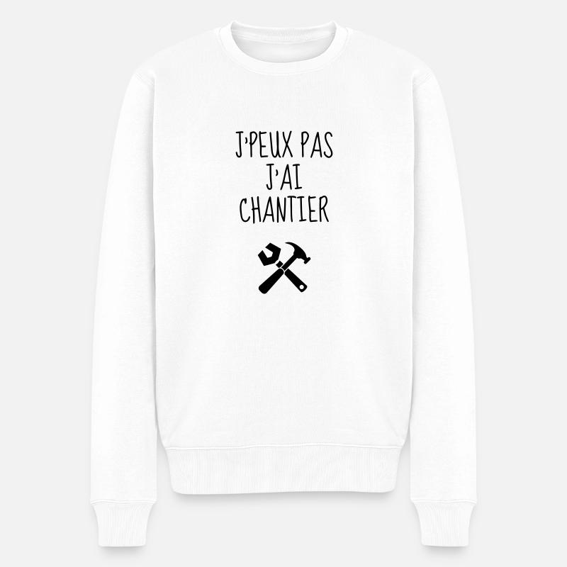 manoeuvre / chantier / bâtiment / ouvrier - Pull Premium bio Homme - blanc