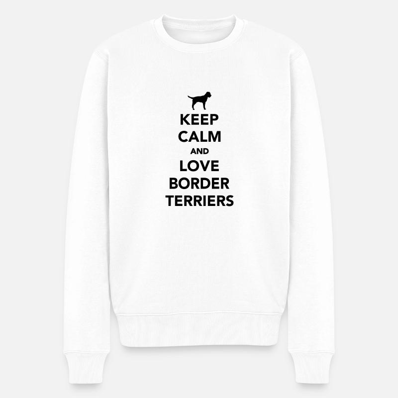 Border Terrier - Pull Premium bio Homme - blanc