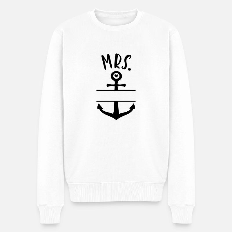 (mr__mrs_anchor_2) - Männer Premium Bio Pullover - Weiß