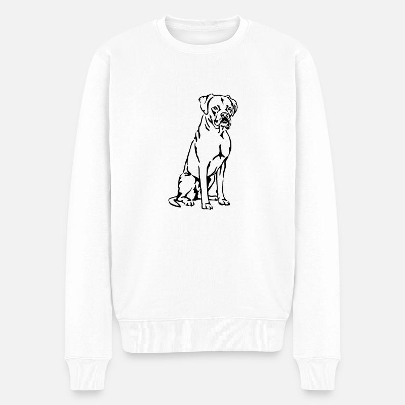 Boxer - Männer Premium Bio Pullover - Weiß