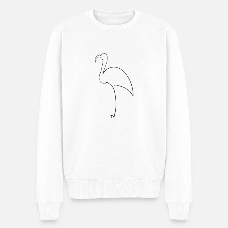 Flamingo - Männer Premium Bio Pullover - Weiß
