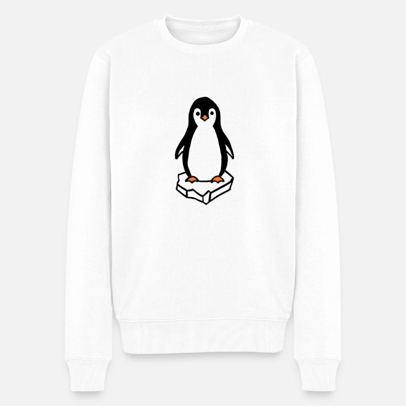 Pinguin - Männer Premium Bio Pullover - Weiß