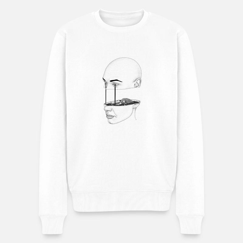 Öl Milz - Männer Premium Bio Pullover - Weiß