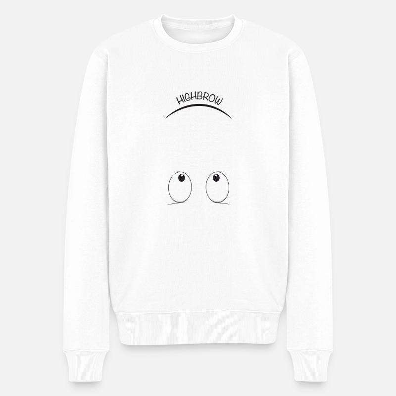 Highbrow_Eyebrow - Männer Premium Bio Pullover - Weiß