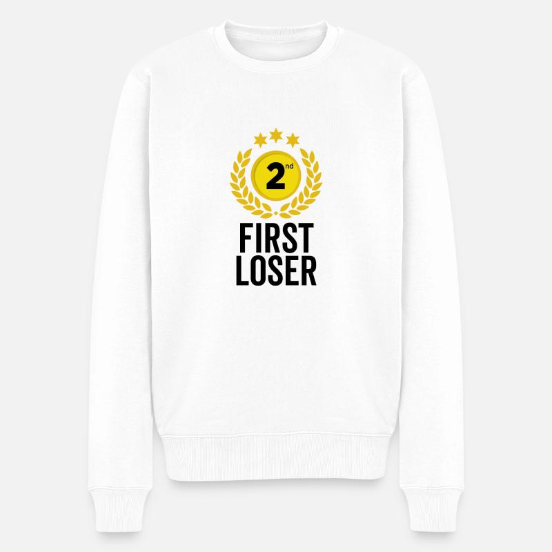 Erster Verlierer - Männer Premium Bio Pullover - Weiß